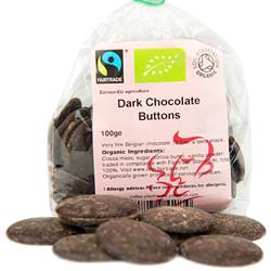 Organic Fairtrade Belgian Dark Chocolate Buttons